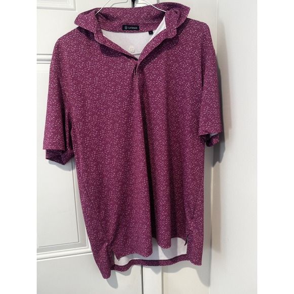 Turtleson Purple Spotted Men's Golf Polo Shirt Ohio Golf Embroidery Sz L Dotted